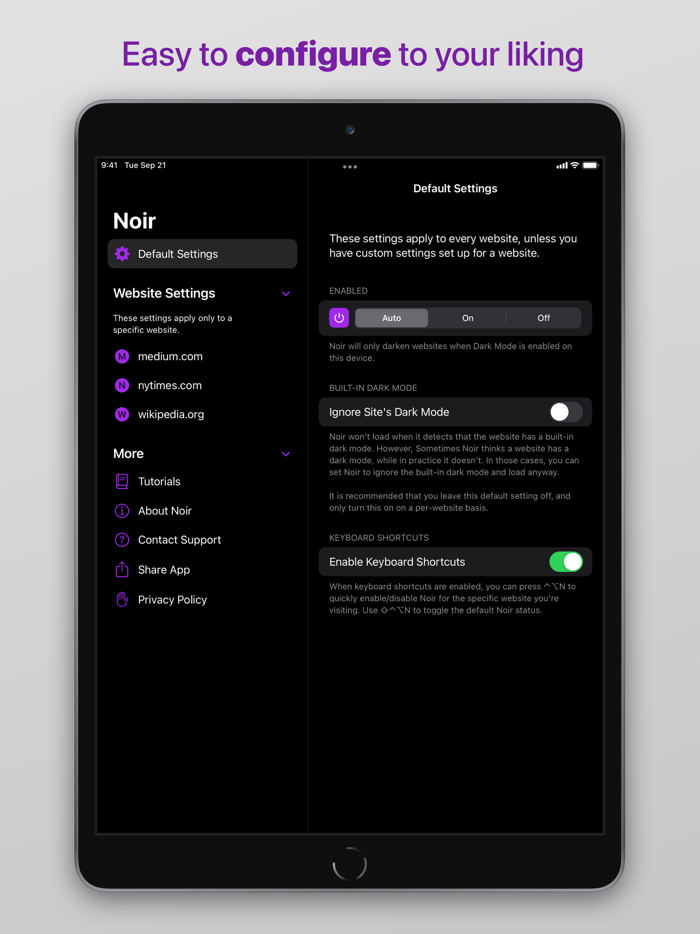 Noir - Dark Mode for Safari
