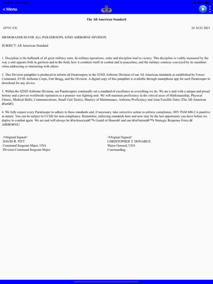 82 Airborne Division Pam 600-2