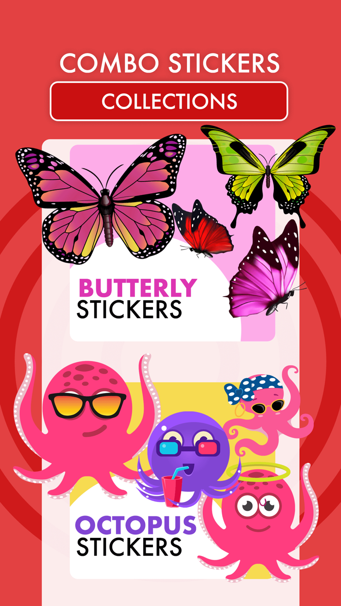 Butterfly and Octopus Stickers