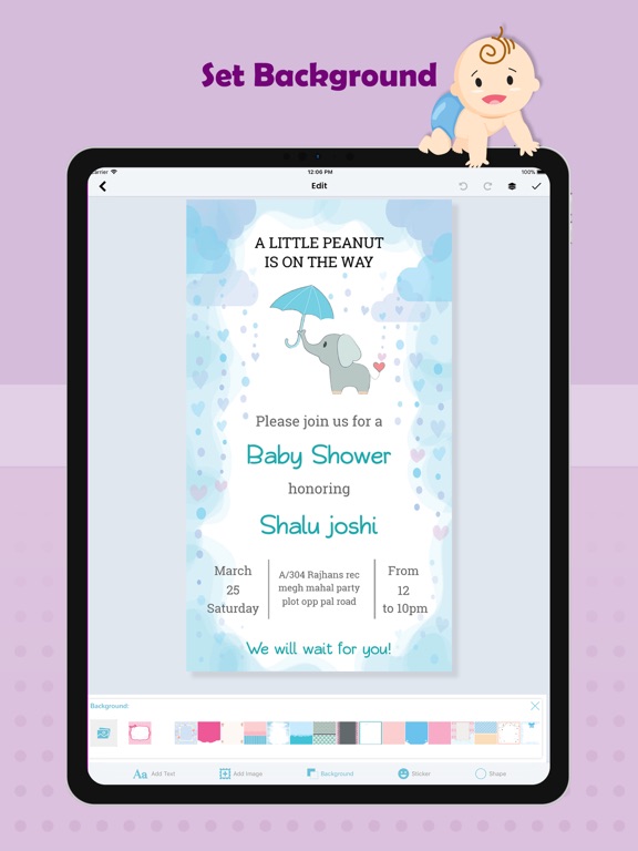 Baby Shower Card Maker screenshot 3
