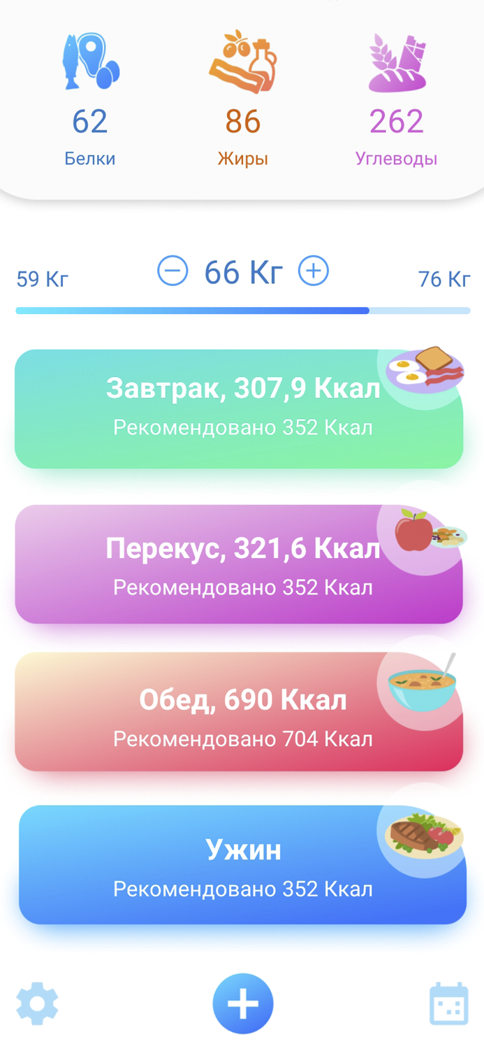 Счетчик калорий - Мой рацион