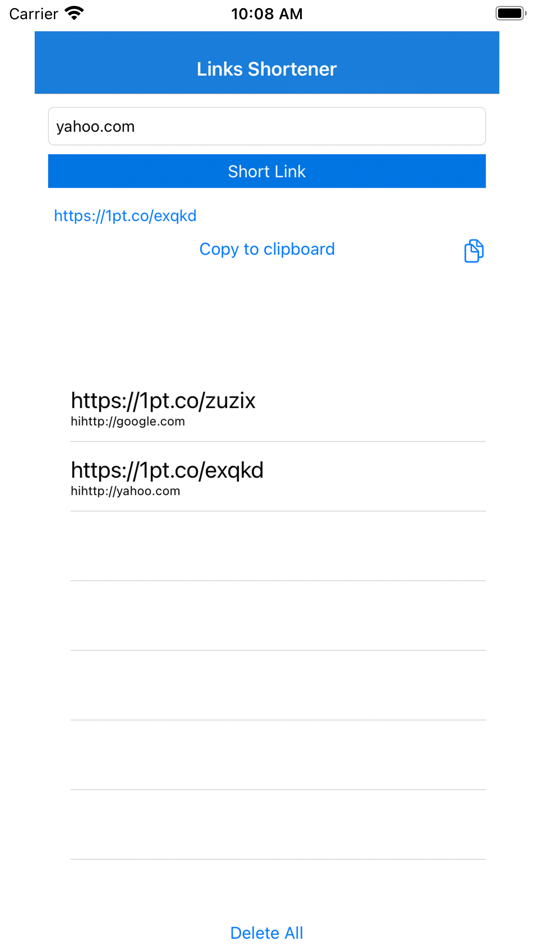 #1. Links Shortener (iOS) Podle: Ashen Ishanka Costha