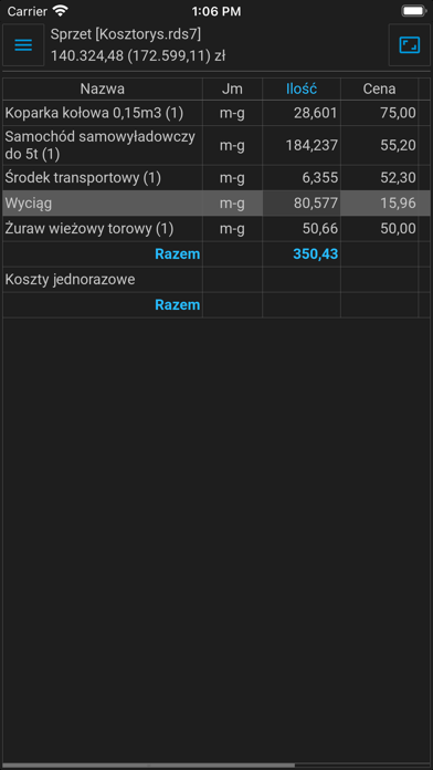 Rodos przeglądarka kosztorysów Screenshot