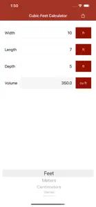 Cubic Feet Calculator Pro screenshot #3 for iPhone