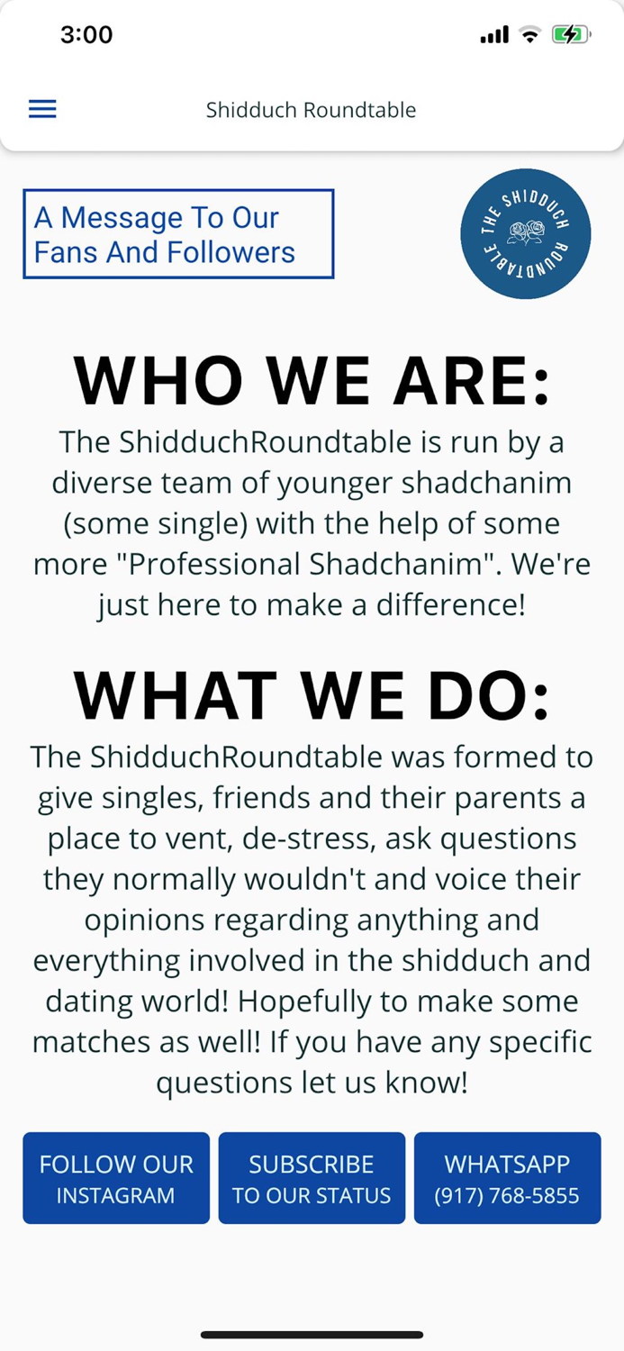 Shidduch Roundtable