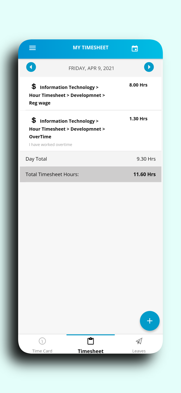 Hour Timesheet Mobile©
