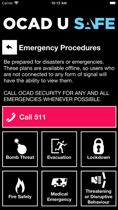 OCAD U Safe Screenshot
