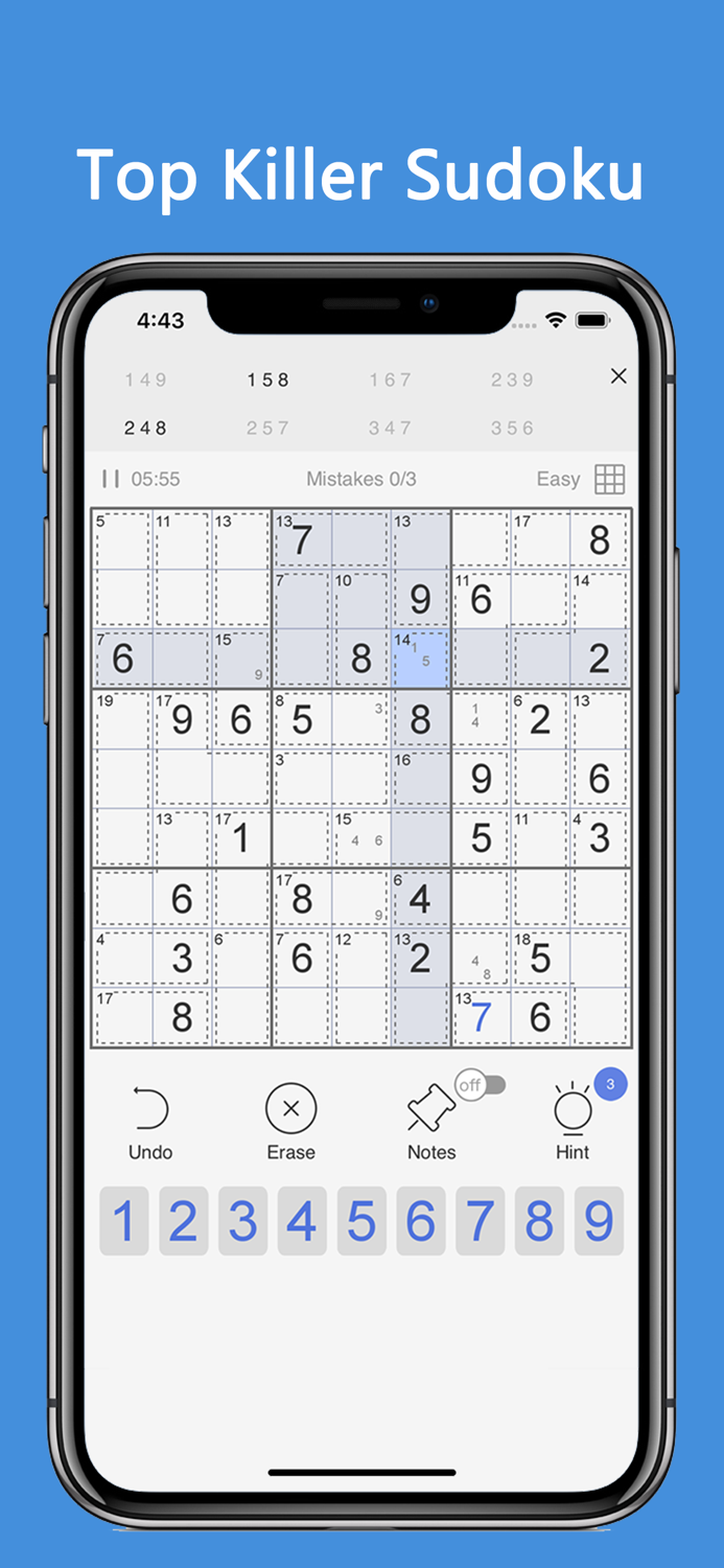 Killer Sudoku - number game