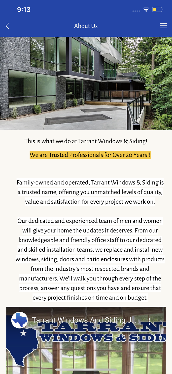 Tarrant Windows and Siding