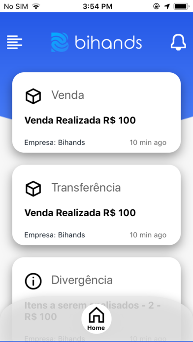 Bihands Inventário Screenshot