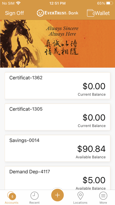 EverTrust Bank Mobile Banking Screenshot