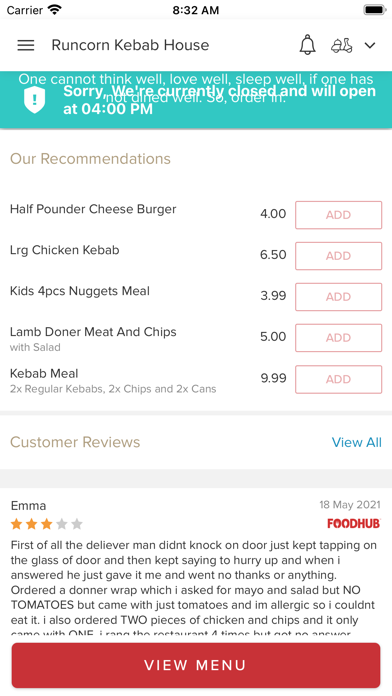 Runcorn Kebab House. Screenshot