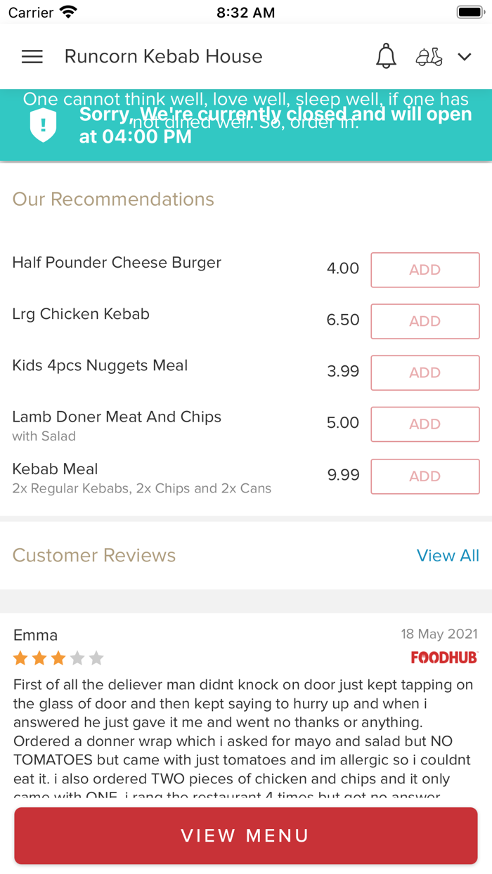 Runcorn Kebab House.