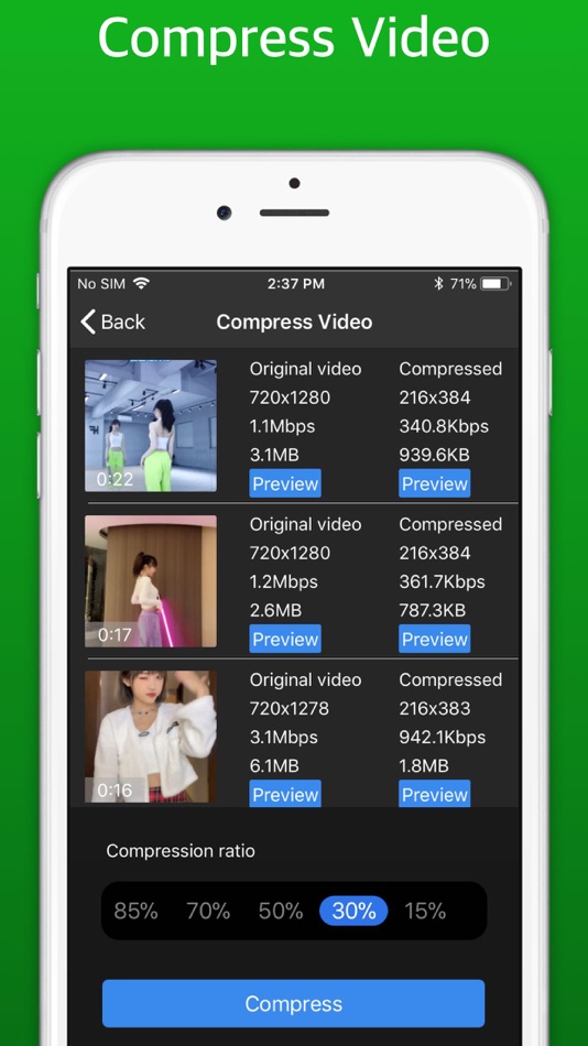 #1. Compress Video - Shrink Photos (iOS) De: 书勇 贾