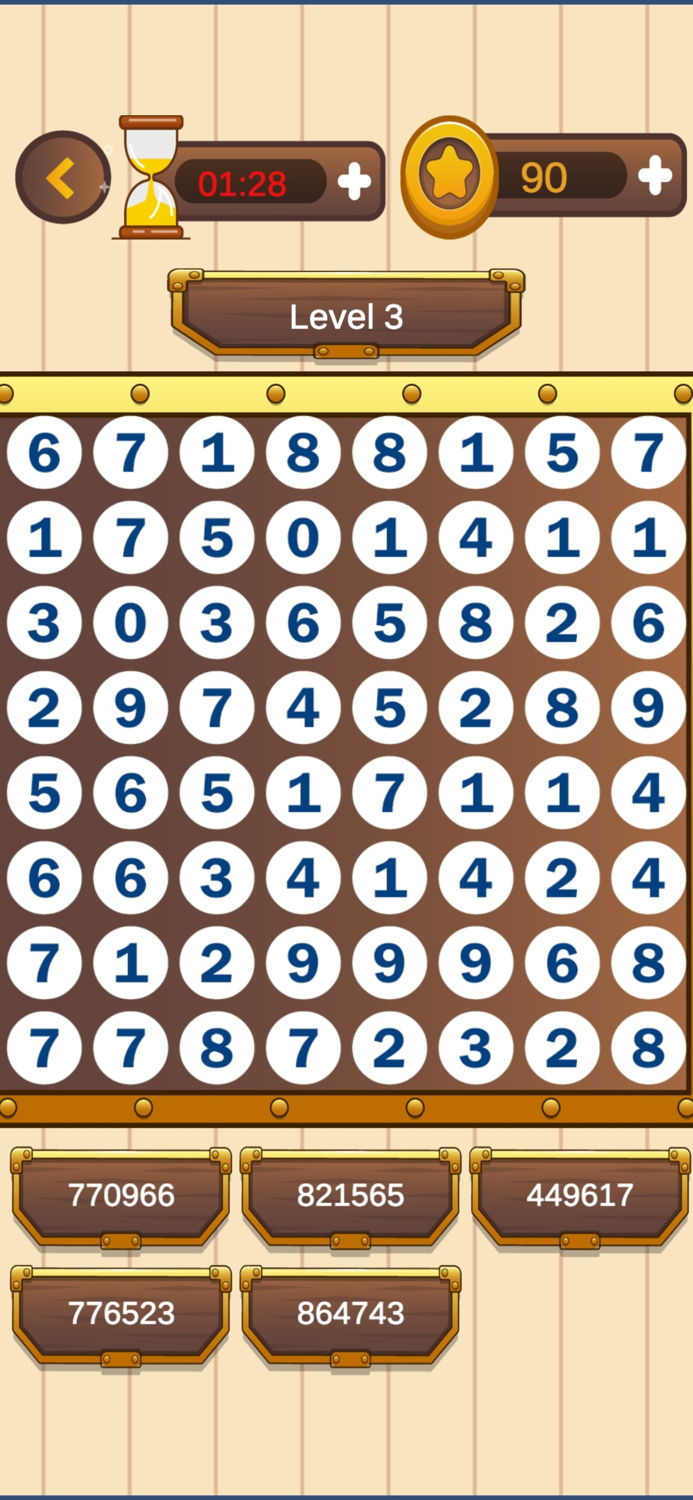 Puzzle Number Search