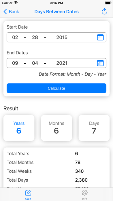 Date Calculator, Days Calc Screenshot