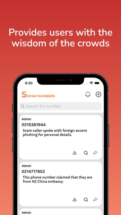 Spam Numbers Screenshot