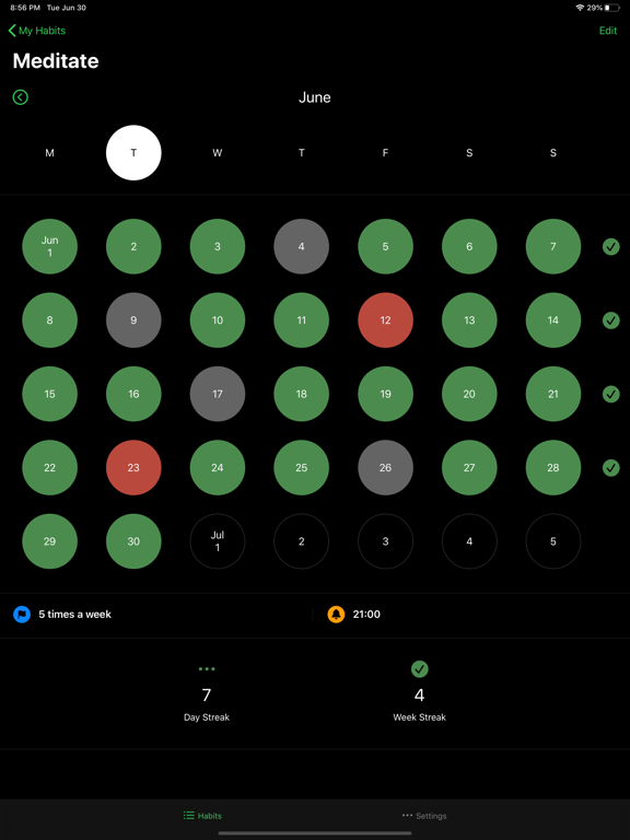 Hapit – Habit Tracker iPad screenshot 4 - Productivity app