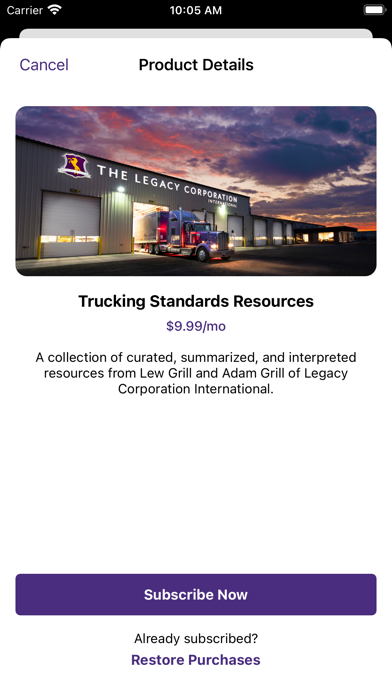 Trucking Standards Screenshot