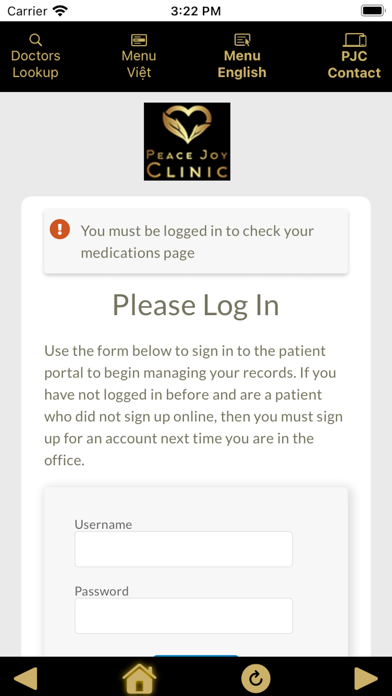 Peace Joy Clinic Screenshot