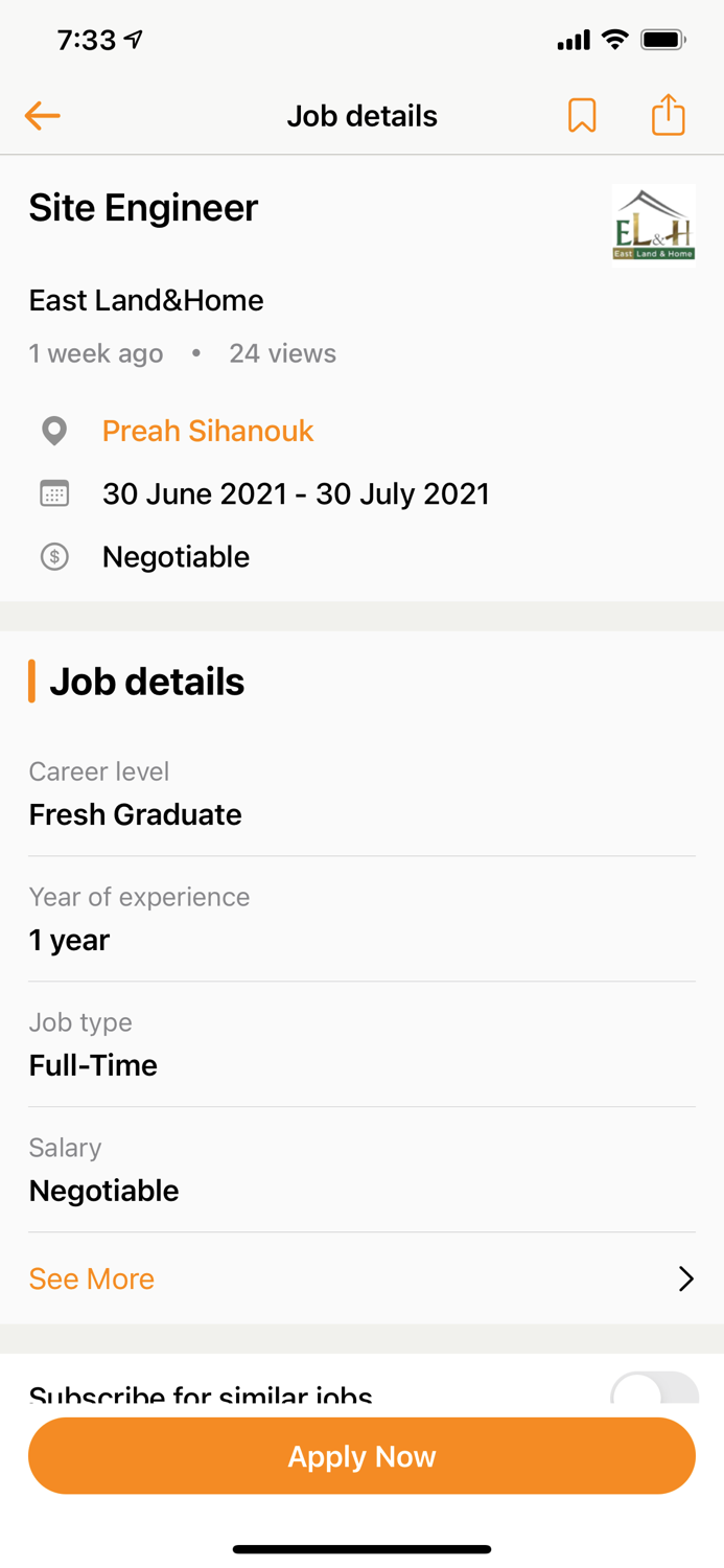 Khmer Engineering Job