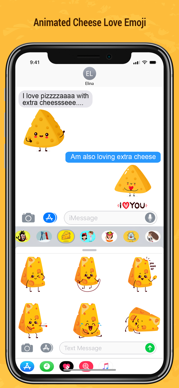 Animated Cheese Love Emoji