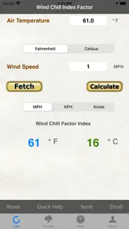 wind chill & wind speed iphone screenshot 1