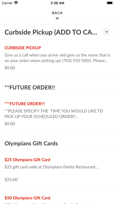Olympians Family Restaurant Screenshot