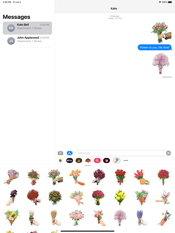 Bouquet Flower To You Stickersのおすすめ画像1