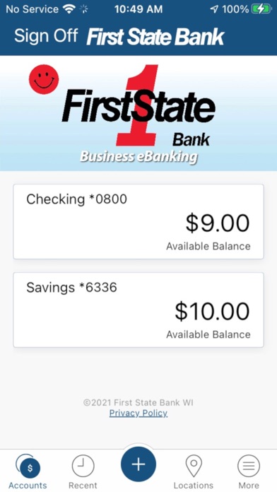 First State Business eBanking Screenshot