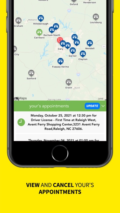 DMV NC Find Appointment Screenshot