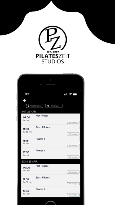PilatesZeit Screenshot