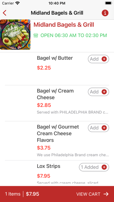 Midland Bagels & Grill Screenshot