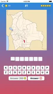 bolivia: provinces map quiz iphone screenshot 1