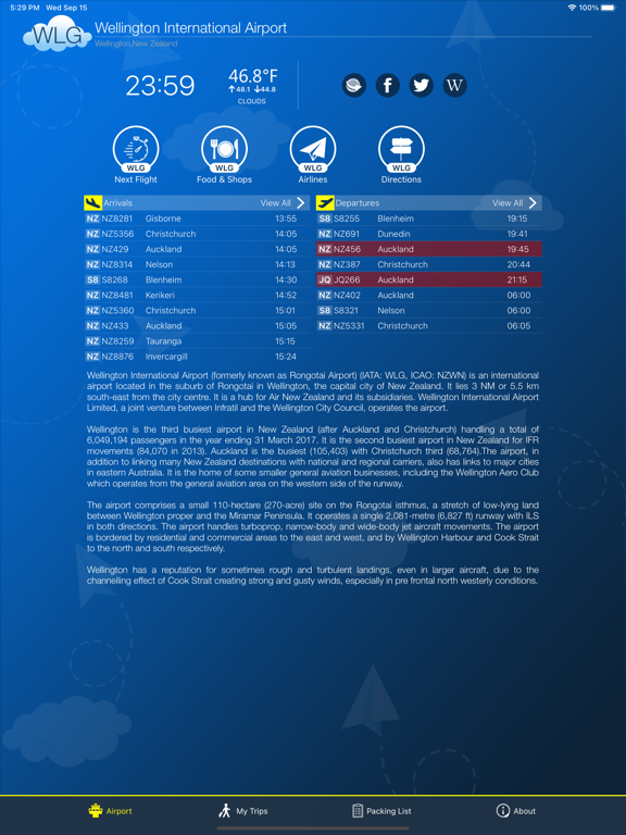 Screenshot #4 pour Wellington Airport Info +Radar