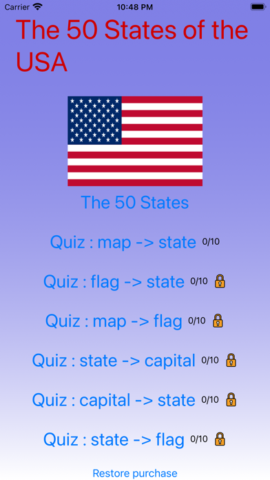 USA Geography - the 50 states Screenshot