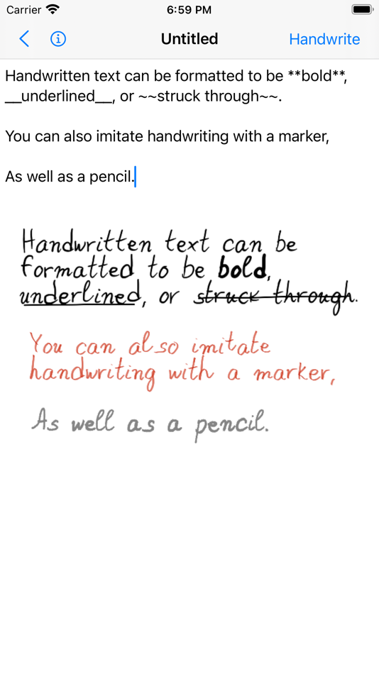 #4. Text2Handwriting (iOS) By: David Long