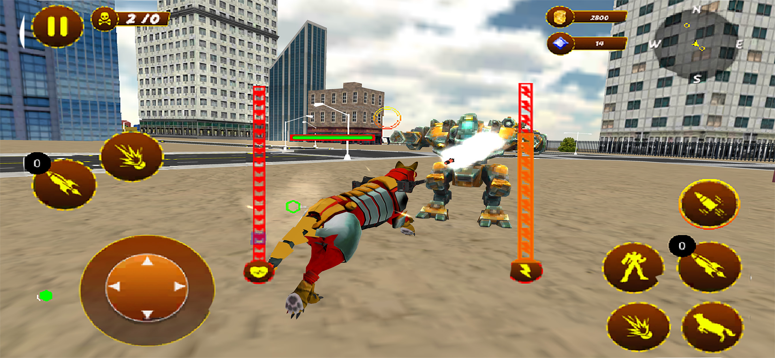Angry Wolf Robot Battle Game