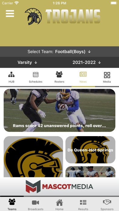 Hot Springs Trojans Athletics Screenshot