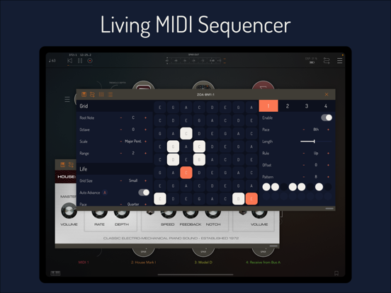 ZOA — Living MIDI Sequencer iPad app afbeelding 1