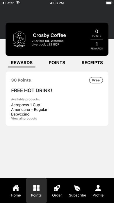 Crosby Coffee Screenshot