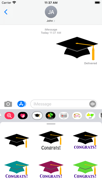 graduation stickers! Screenshot