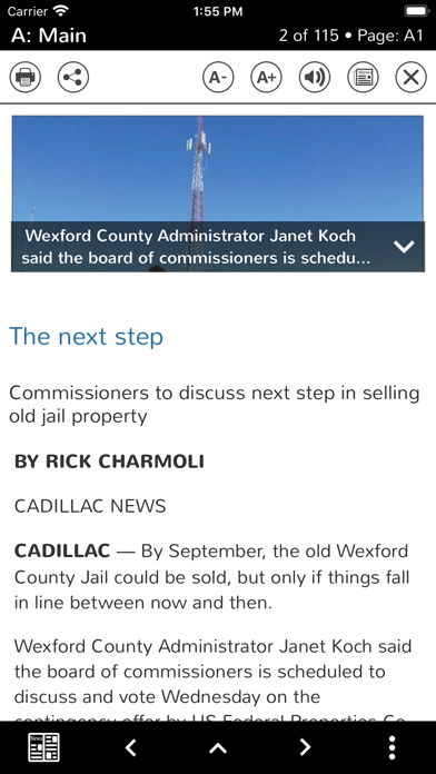 Cadillac News E-Edition Screenshot