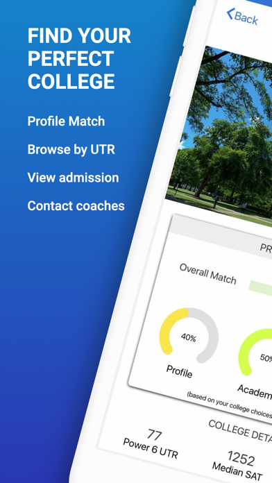 College Tennis App Screenshot