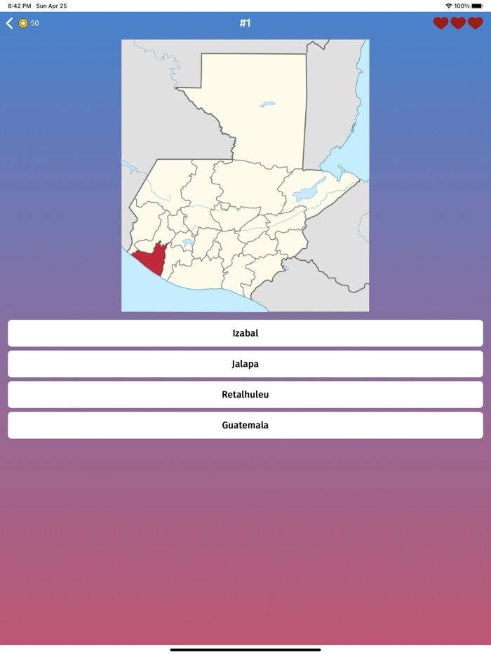 Guatemala Departments Quiz