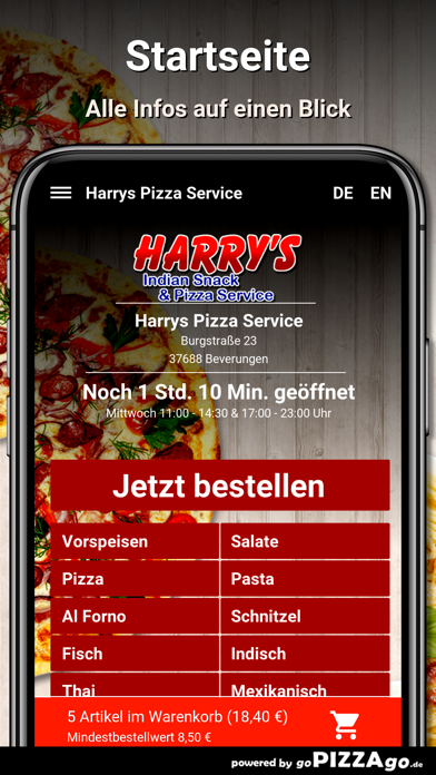 Harrys Pizza Beverungen Screenshot