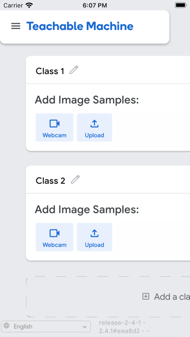 TeachableMachine Screenshot