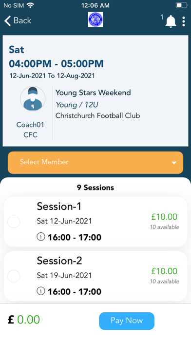 Christchurch Football Club Screenshot