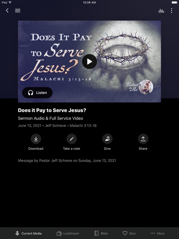 First Baptist Church Texarkana iPad screenshot 3 - Education app