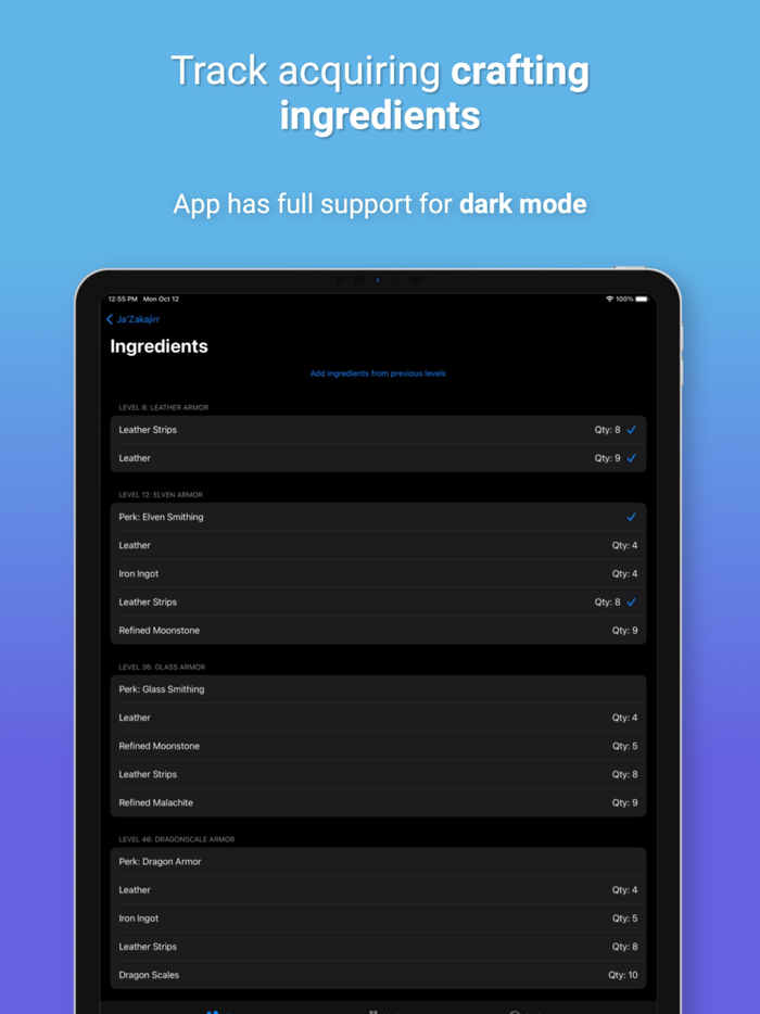 Character Tracker for Skyrim